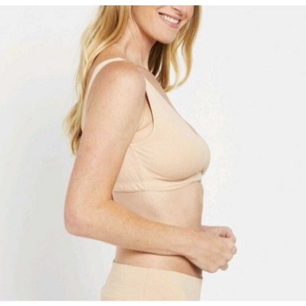 Motherhood Maternity Women's Wrap Front Nursing Sleep Bra, Nude, Size Small